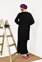 Vêtements hijab NOIR COSTUME JUPE PLISSÉE 3526