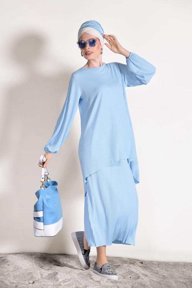 Vêtements hijab  PLEATED SKIRTED SUIT 3526  - TRENDTESETTÜR