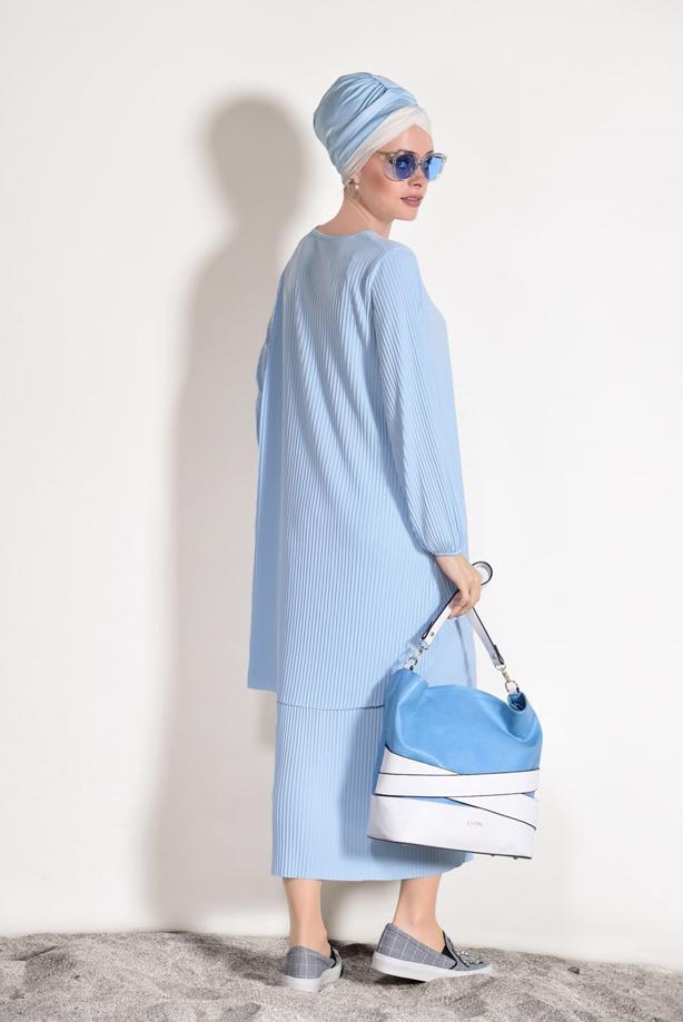 Vêtements hijab  PLEATED SKIRTED SUIT 3526  - TRENDTESETTÜR