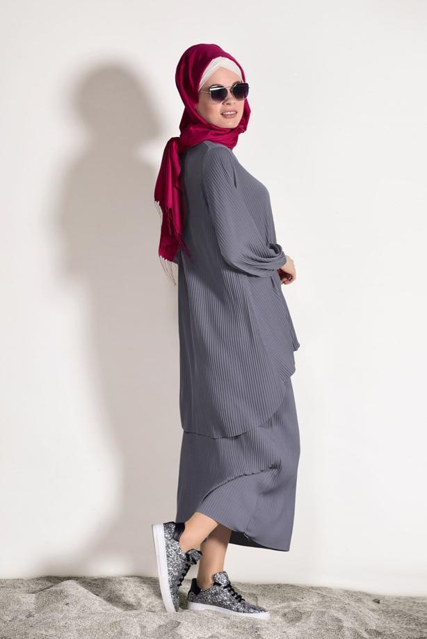 Vêtements hijab  PLEATED SKIRTED SUIT 3526  - TRENDTESETTÜR