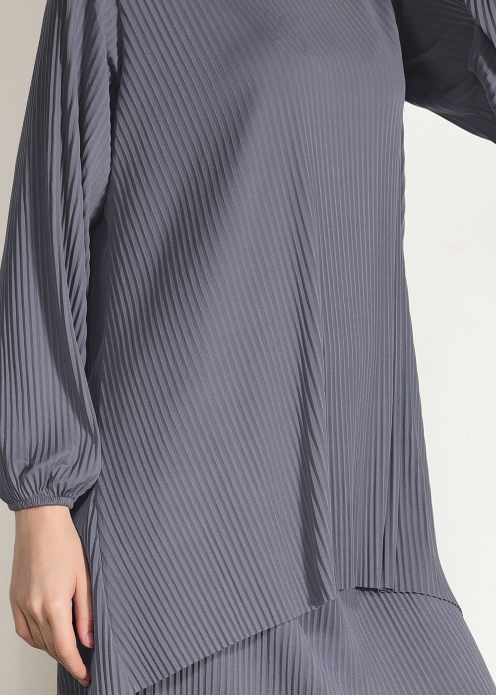 Vêtements hijab GRIS COSTUME JUPE PLISSÉE 3526