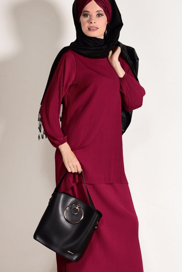 Vêtements hijab  PLEATED SKIRTED SUIT 3526  - TRENDTESETTÜR