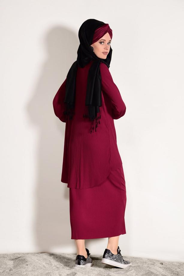 Vêtements hijab  PLEATED SKIRTED SUIT 3526  - TRENDTESETTÜR