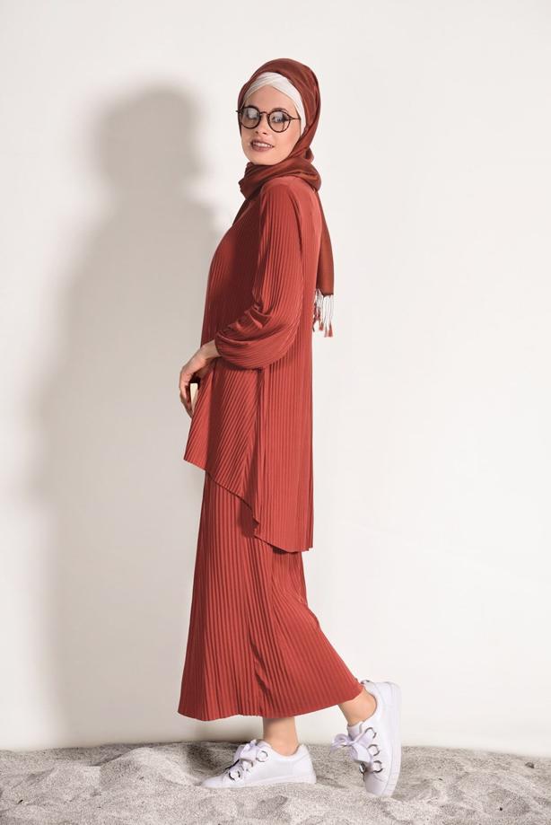 Vêtements hijab  PLEATED SKIRTED SUIT 3526  - TRENDTESETTÜR