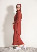 Vêtements hijab BRUN COSTUME JUPE PLISSÉE 3526