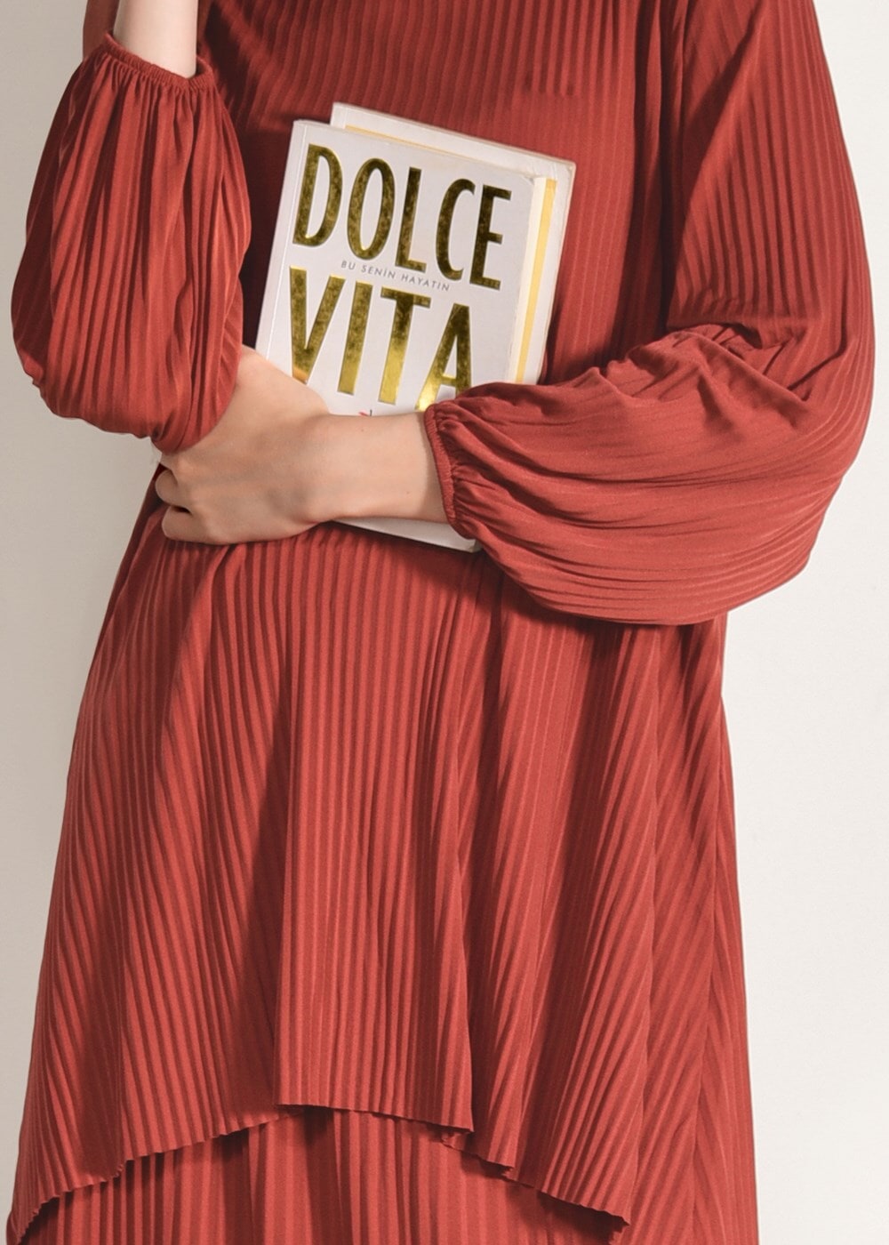 Vêtements hijab BRUN COSTUME JUPE PLISSÉE 3526