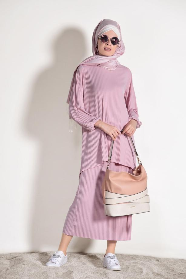 Vêtements hijab  PLEATED SKIRTED SUIT 3526  - TRENDTESETTÜR