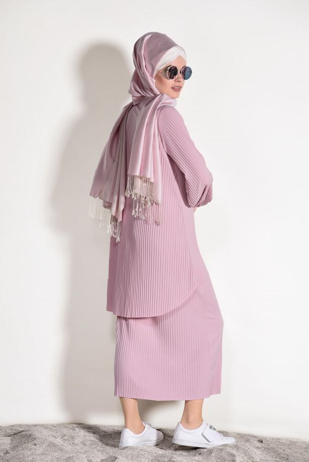 Vêtements hijab  PLEATED SKIRTED SUIT 3526  - TRENDTESETTÜR