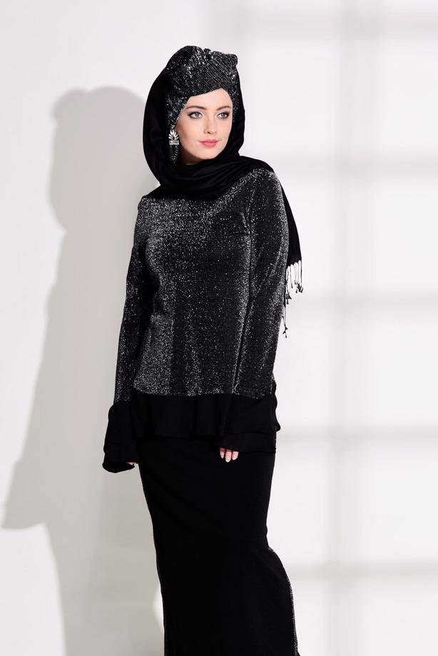 Vêtements hijab  SILVERY SKIRTED SUIT 4756  - TRENDTESETTÜR