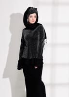 Vêtements hijab NOIR COSTUME JUPE ARGENT 4756