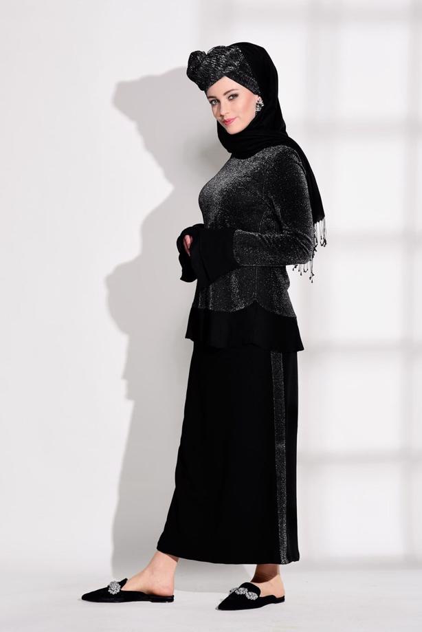 Vêtements hijab  SILVERY SKIRTED SUIT 4756  - TRENDTESETTÜR