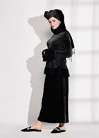 Vêtements hijab NOIR COSTUME JUPE ARGENT 4756
