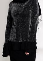 Vêtements hijab NOIR COSTUME JUPE ARGENT 4756