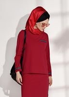 Vêtements hijab ROUGE COSTUME JUPE 2 PIÈCES 8004