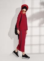 Vêtements hijab ROUGE COSTUME JUPE 2 PIÈCES 8004