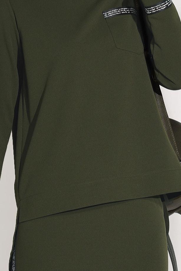 Tesettür giyim  ŞERİT DETAYLI 2′Lİ ETEKLİ TAKIM 8004  - TRENDTESETTÜR