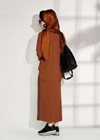 Vêtements hijab BRUN COSTUME JUPE 2 PIÈCES 8004