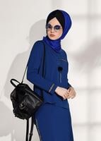 Vêtements hijab BLEU MARINE COSTUME JUPE 2 PIÈCES 8004
