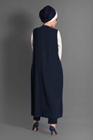 Vêtements hijab BLEU MARINE COSTUME 3 PIÈCES AVEC PANTALON 3362P-1