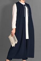 Vêtements hijab BLEU MARINE COSTUME 3 PIÈCES AVEC PANTALON 3362P-1