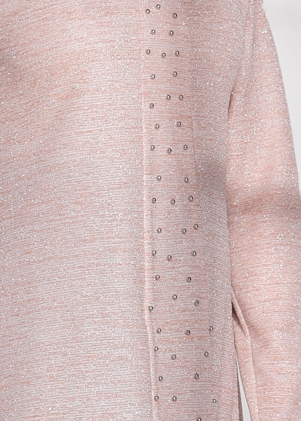 Tesettür giyim PUDRA İNCİ DETAYLI SİMLİ PANTOLONLU TAKIM 03781 