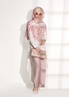 Tesettür giyim PUDRA ASİMETRİK KESİM PANTOLONLU TAKIM 20781 
