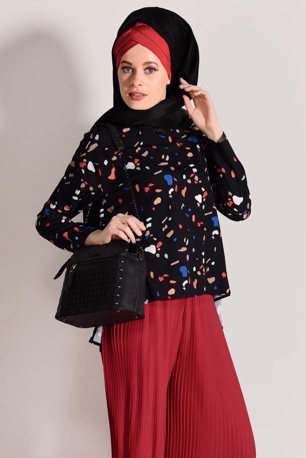 Vêtements hijab  PRINTED 2 PIECE SUIT WITH PANTS 0103 - TRENDTESETTÜR