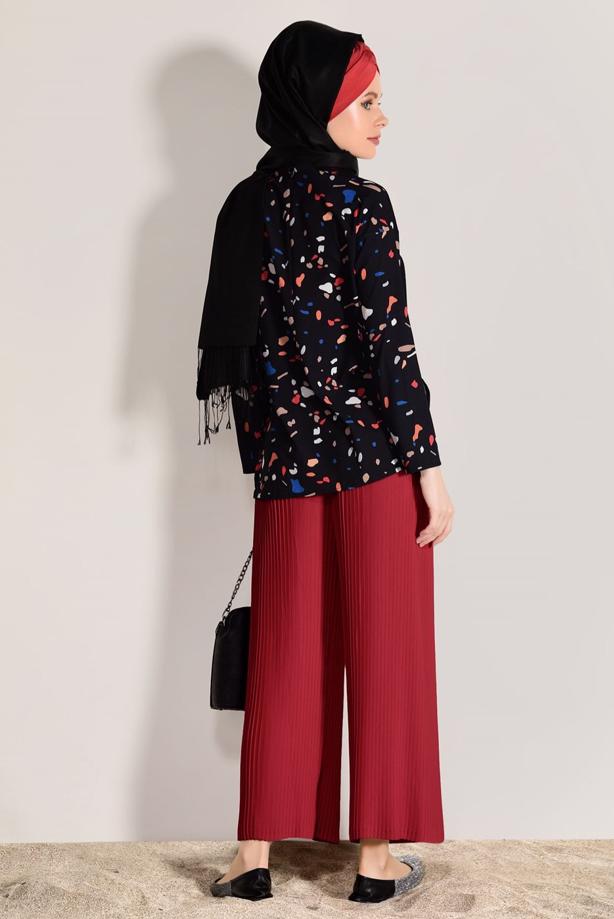 Vêtements hijab  PRINTED 2 PIECE SUIT WITH PANTS 0103 - TRENDTESETTÜR