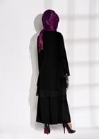 Tesettür giyim SİYAH VOLANLI 2&prime;Lİ PANTOLONLU TAKIM 0564 