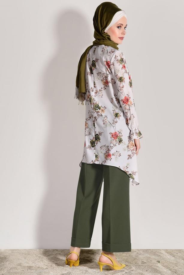 Vêtements hijab  FLORAL SUIT WITH PANTS 985  - TRENDTESETTÜR