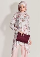 Hijab clothing POWDER FLORAL SUIT WITH PANTS 985 