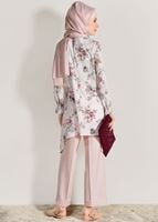Hijab clothing POWDER FLORAL SUIT WITH PANTS 985 