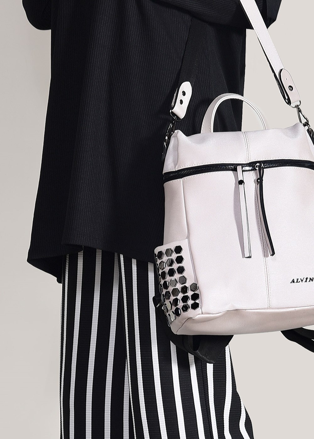 Tesettür giyim SİYAH T 2526 Dkn-Çizgili Pantolonlu Takım