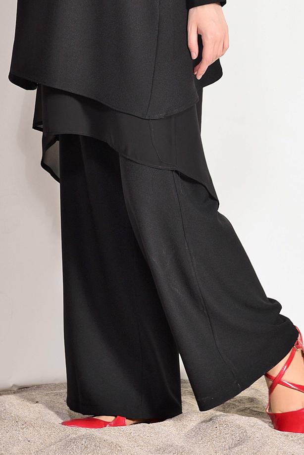 Vêtements hijab  CHIFFON DETAILED BOOTH SUIT WITH PANTS 3303  - TRENDTESETTÜR