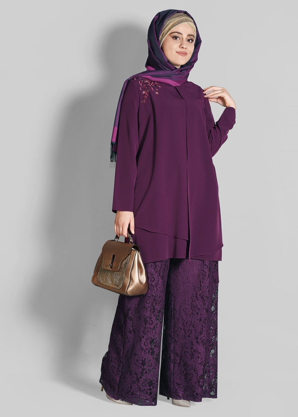 Tesettür giyim MOR T 3364P New Loren 2&prime;li Pant. Takım-Alv Fashion