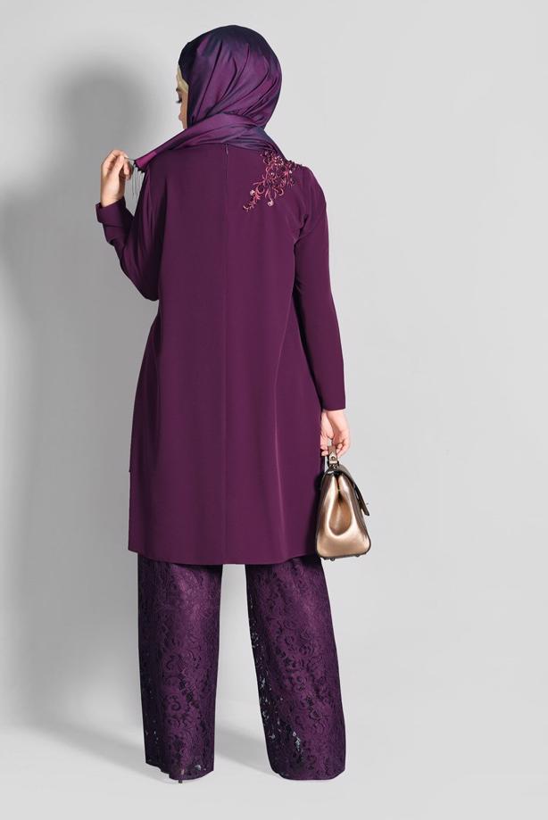 Tesettür giyim MOR T 3364P New Loren 2′li Pant. Takım-Alv Fashion - TRENDTESETTÜR