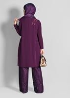 Vêtements hijab POURPRE COSTUME 2 PIÈCES AVEC PANTALON 3364P