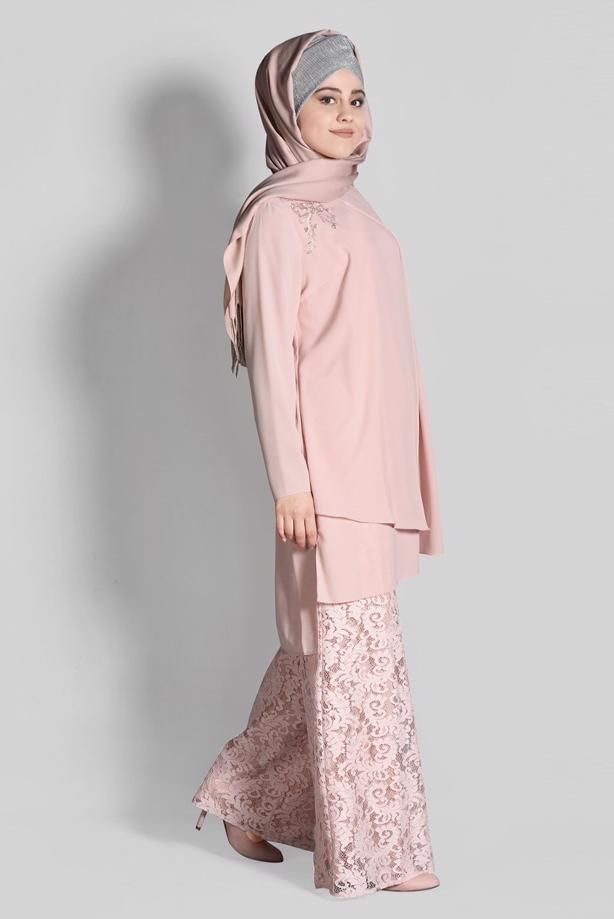 Tesettür giyim PUDRA T 3364P New Loren 2′li Pant. Takım-Alv Fashion - TRENDTESETTÜR