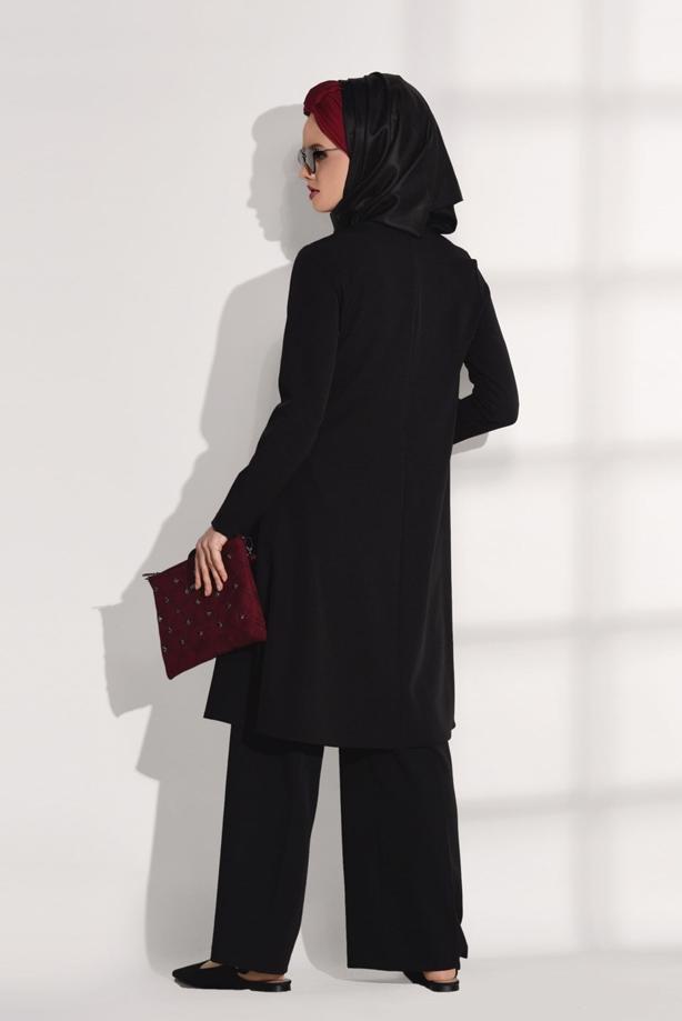 Vêtements hijab  CREST DETAILED SUIT WITH PANTS 4825   - TRENDTESETTÜR