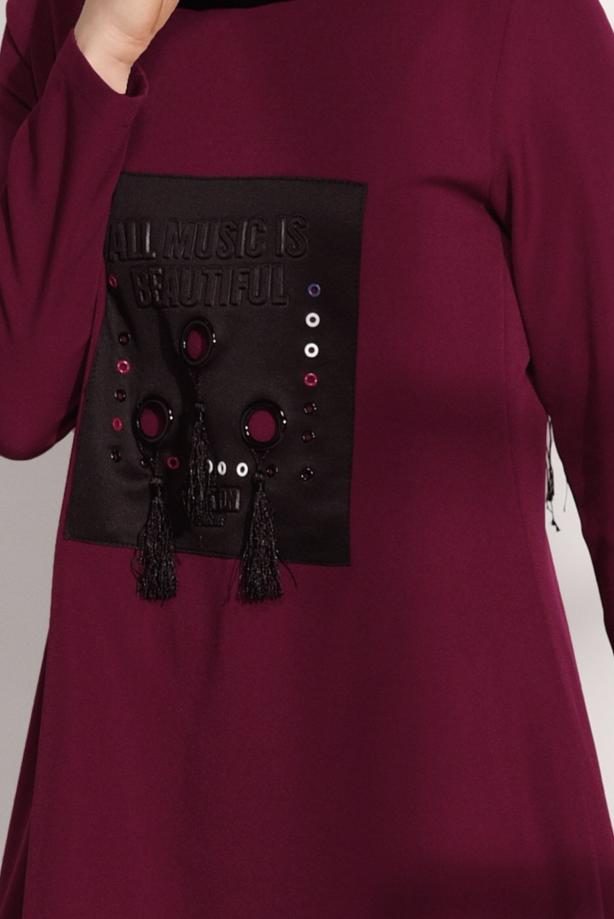 Vêtements hijab  CREST DETAILED SUIT WITH PANTS 4825   - TRENDTESETTÜR