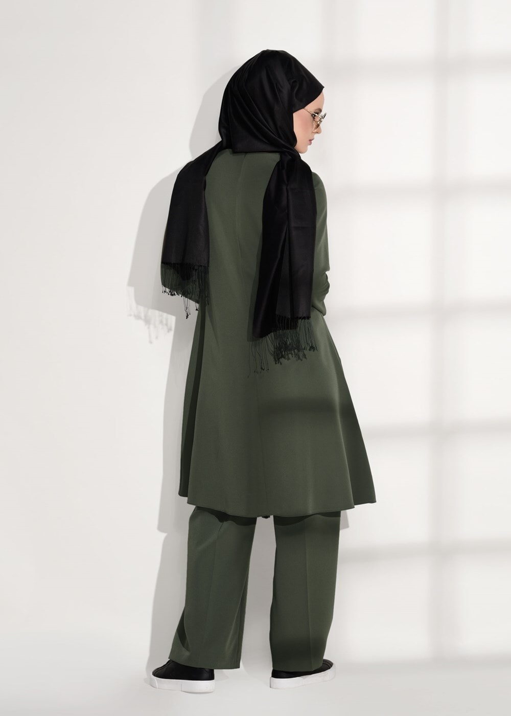 Vêtements hijab KAKI COSTUME DÉTAILLÉ AVEC PANTALON 4825