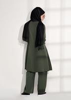 Vêtements hijab KAKI COSTUME DÉTAILLÉ AVEC PANTALON 4825