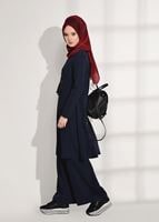 Vêtements hijab BLEU MARINE COSTUME DÉTAILLÉ AVEC PANTALON 4825