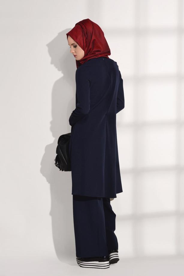 Vêtements hijab  CREST DETAILED SUIT WITH PANTS 4825   - TRENDTESETTÜR