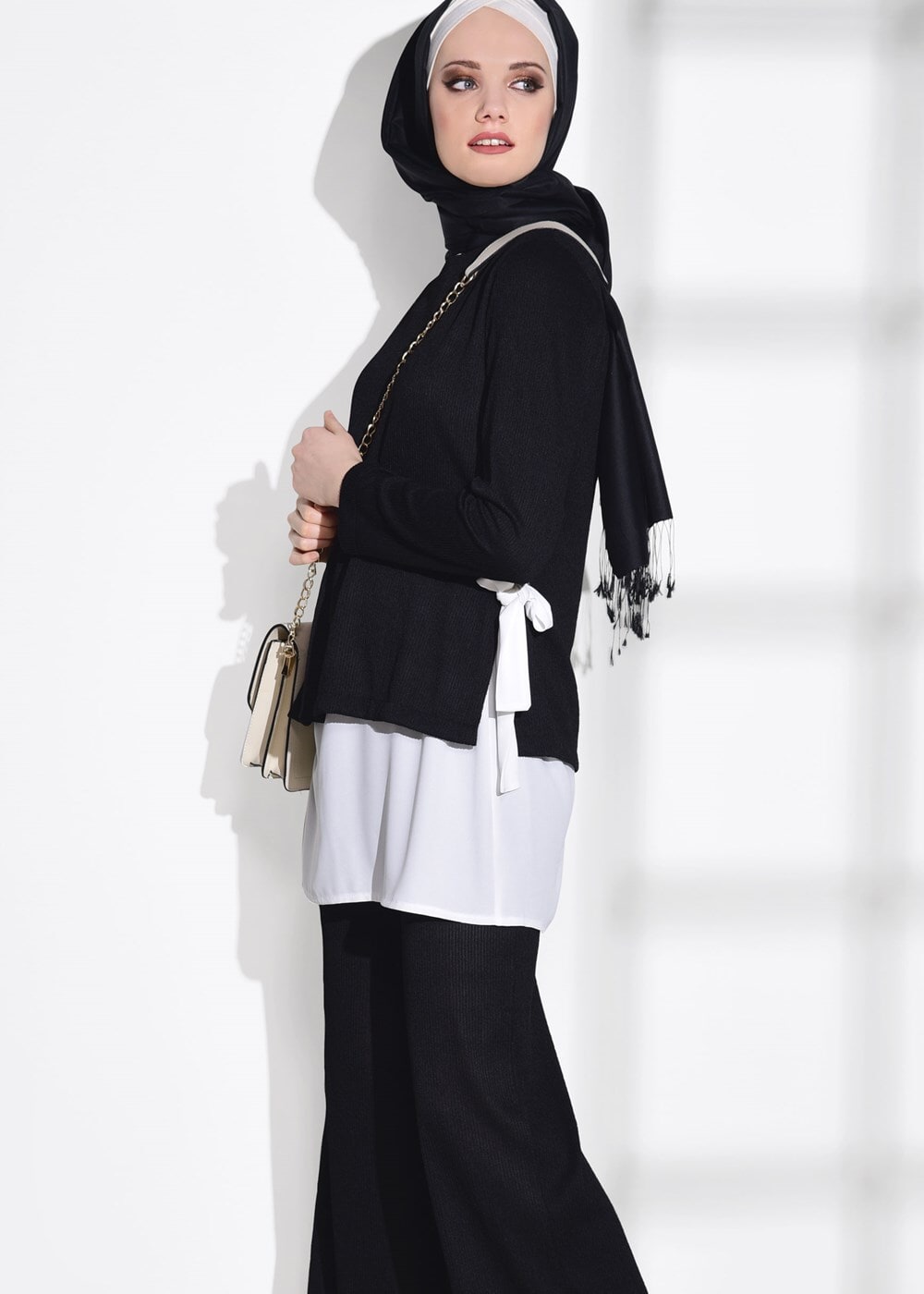 Vêtements hijab NOIR COSTUME AVEC PANTALON 5756
