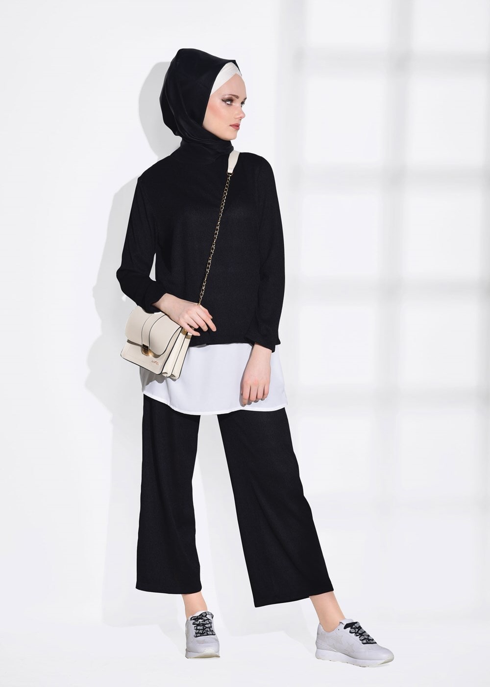 Vêtements hijab NOIR COSTUME AVEC PANTALON 5756