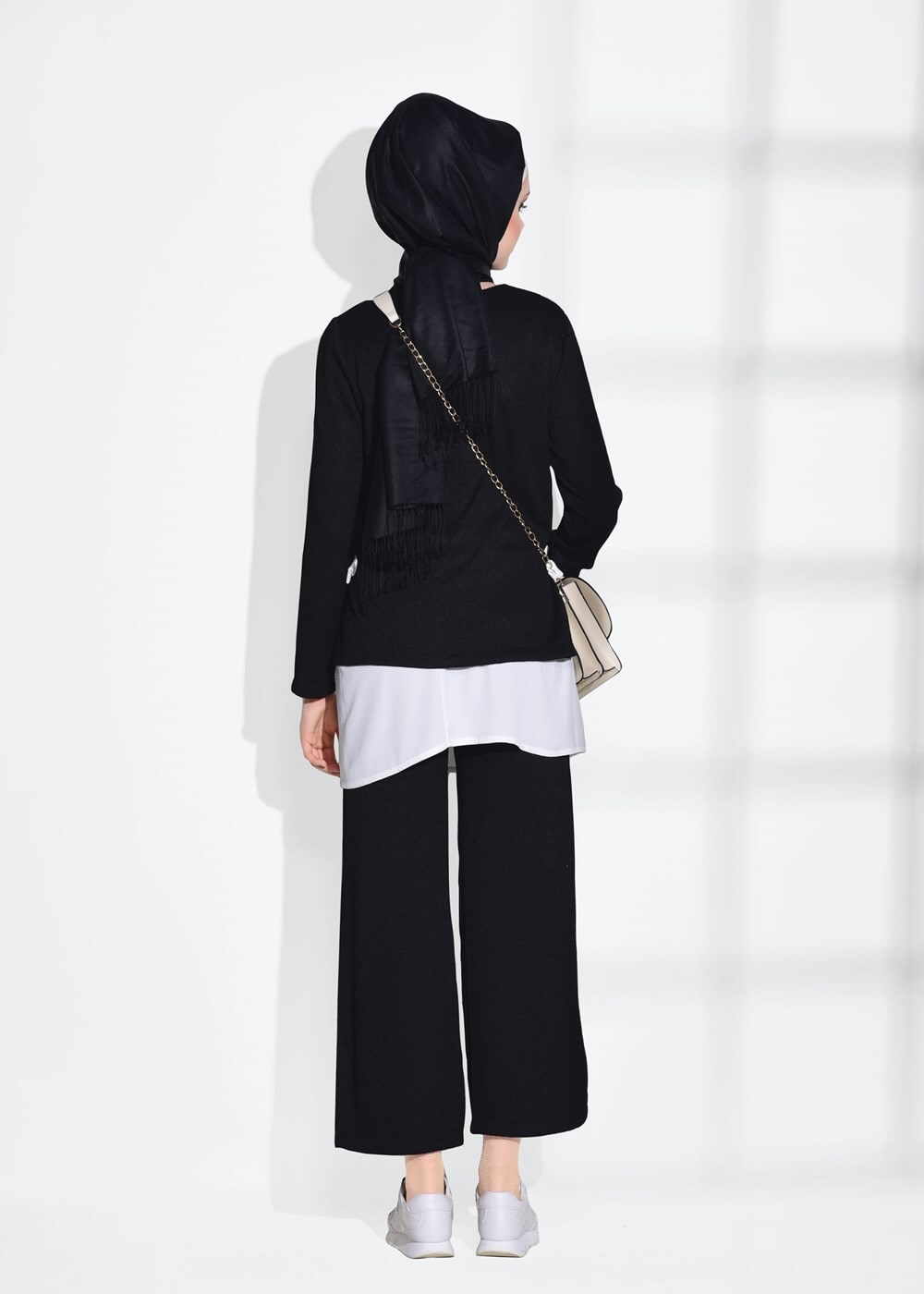 Vêtements hijab NOIR COSTUME AVEC PANTALON 5756