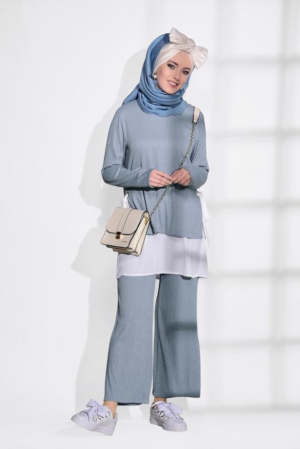 Vêtements hijab   SUIT WITH PANTS 5756 - TRENDTESETTÜR