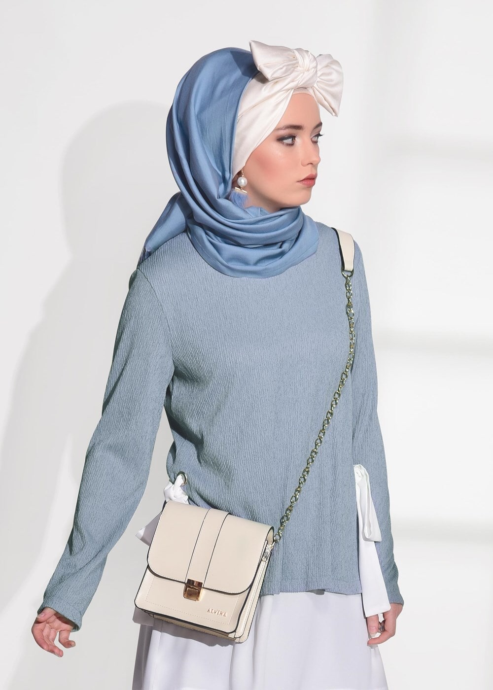 Vêtements hijab BLEU COSTUME AVEC PANTALON 5756