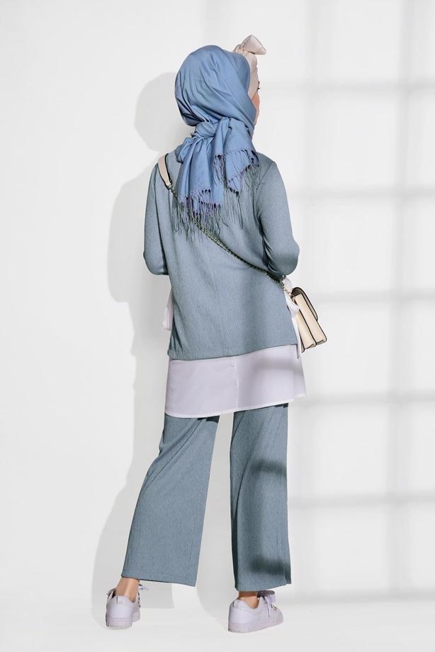 Vêtements hijab   SUIT WITH PANTS 5756 - TRENDTESETTÜR